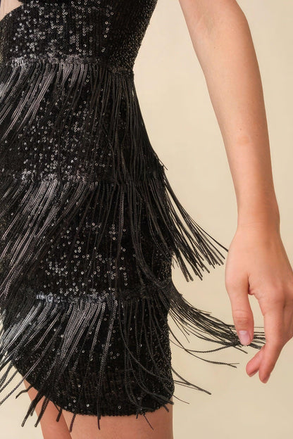 Robe moulante à paillettes