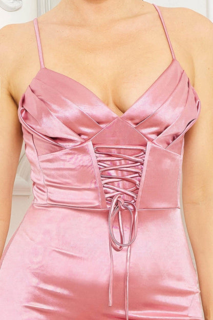 Long satin dress