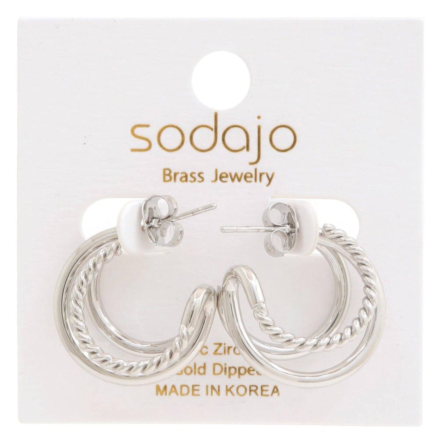 Boucles d'oreilles trempées en or à double cerceau