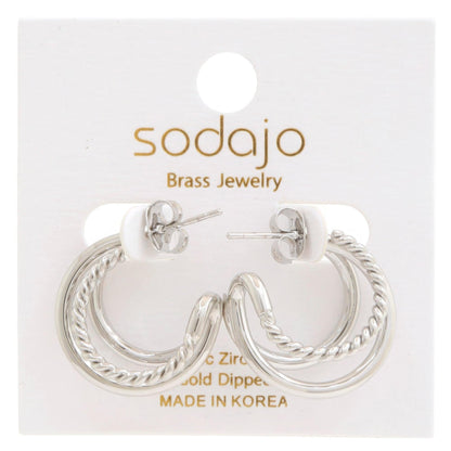 Boucles d'oreilles trempées en or à double cerceau